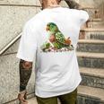 ウロコインコ フルーツアート トロピカル キウイ りんご ナッツ メンズTシャツ バックプリント 彼への贈り物