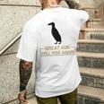 オオウミガラスは再び復活する 絶滅した飛べない鳥ペンギン メンズTシャツ バックプリント 彼への贈り物