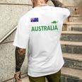 オーストラリア 国旗 カンガルー サッカー ラグビー フットボール 水泳 応援 メンズTシャツ バックプリント 彼への贈り物