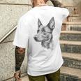 オーストラリアンケルピー 犬 モチーフ ペット アートワーク オーストラリアンケルピー メンズTシャツ バックプリント 彼への贈り物