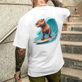 カッコイイ カピバラ サーファー サーフボード サーフィン メンズ レディース キッズ キャピー メンズTシャツ バックプリント 彼への贈り物