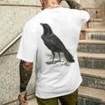 カラス ビンテージ イラスト カラス メンズTシャツ バックプリント 彼への贈り物
