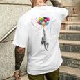 カラフルな顔 赤ちゃん オランウータン ハンギングバルーン グラフィック 猿 メンズTシャツ バックプリント 彼への贈り物