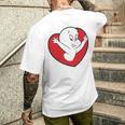 キャスパー・ザ・フレンドリー・ゴースト バレンタインデーのフロント&バック メンズTシャツ バックプリント 彼への贈り物