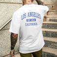 クラシック ロサンゼルス カリフォルニアブルー メンズTシャツ バックプリント 彼への贈り物