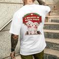 クリスマス デコレーション 犬 マルチーズ メンズTシャツ バックプリント 彼への贈り物