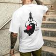 クレーンゲーム アーム Ufoキャッチャー 熊 ぬいぐるみ シルエット イラスト おもしろ Don't Catch Me メンズTシャツ バックプリント 彼への贈り物