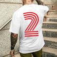 クールなレトロなレタリングジャージ、背番号2 Two Dos メンズTシャツ バックプリント 彼への贈り物