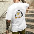 グーテン・モルゲン極薄アイスクリーム おもしろモーニンググループ ペンギン メンズTシャツ バックプリント 彼への贈り物