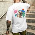 ケアンテリア デザートデザイン犬 長袖tシャツ メンズTシャツ バックプリント 彼への贈り物