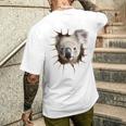 コアラ アニマル柄 動物園 ポートレート イラスト かわいい コアラ メンズTシャツ バックプリント 彼への贈り物