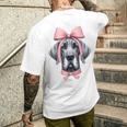 コケットボウ グレートデーン 犬 ママ ピンクリボン キュート 母の日 メンズTシャツ バックプリント 彼への贈り物