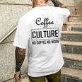 コーヒー文化 コーヒーなし 仕事なし メンズTシャツ バックプリント 彼への贈り物