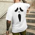 ゴーストスクリームフェイス ハロウィン ゴーストスクリームフェイス ハロウィン メンズTシャツ バックプリント 彼への贈り物