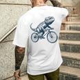 サイクリングトカゲ、爬虫類、爬虫類学、フトアゴヒゲトカゲ メンズTシャツ バックプリント 彼への贈り物