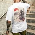 サムライ 猫戦士 浮世 墨絵 猫 サムライ 長袖tシャツ メンズTシャツ バックプリント 彼への贈り物