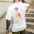 サルーキ 犬 モチーフ ペット 作品 サルーキ メンズTシャツ バックプリント 彼への贈り物