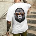 サングラスをかけたクールなゴリラグラフィックアート 長袖tシャツ メンズTシャツ バックプリント 彼への贈り物