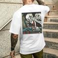スケルトン 妖怪 歌川 国芳 日本美術 ハロウィン 相馬の古内裏 善知安方忠義伝 バックプリント メンズTシャツ バックプリント 彼への贈り物