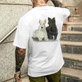 スコティッシュテリア犬の所有者ペット所有者アートデザイン メンズTシャツ バックプリント 彼への贈り物