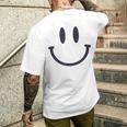 スマイリーフェイス キュート ポジティブ モチベーションアップ ハッピーススマイルフェイス メンズTシャツ バックプリント 彼への贈り物