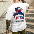 スロベニア 日本国旗 スロベニア 日本の散らかったお団子 メンズTシャツ バックプリント 彼への贈り物