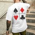ダイヤモンド スペード ハーツ クラブ トランプスーツ ポーカー メンズTシャツ バックプリント 彼への贈り物