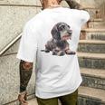 ダックスフンド ワイヤーヘア メンズTシャツ バックプリント 彼への贈り物