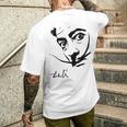 ダリの肖像画 メンズTシャツ バックプリント 彼への贈り物