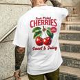 チェリーファーマーズマーケット フレッシュピックチェリー チェリー好き メンズTシャツ バックプリント 彼への贈り物