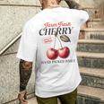 チェリーフルーツ スイートジューシーレッドチェリー 食通ギフト メンズTシャツ バックプリント 彼への贈り物