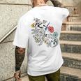 ティラノサウルス 恐竜 骨格 化石 古生物学 メンズTシャツ バックプリント 彼への贈り物