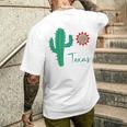 テキサス キュート 気まぐれなサボテン 南西部の太陽 砂漠 バケーション メンズTシャツ バックプリント 彼への贈り物