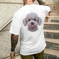 ホワイト トイプードル 犬 いぬ 顔 メンズTシャツ バックプリント 彼への贈り物