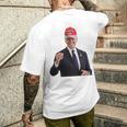 トランプの帽子をかぶったバイデンの陽気なグラフィック 長袖tシャツ メンズTシャツ バックプリント 彼への贈り物