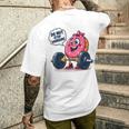 ドーナツストップワーキング ドーナツ ジム ワークアウト ウェイトリフティング 面白い メンズTシャツ バックプリント 彼への贈り物