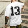 ナンバー13 カレッジスポーツチーム 黒文字 メンズTシャツ バックプリント 彼への贈り物