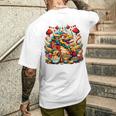 ニューイヤードラゴン ジョイフルドラゴン 旧正月のお祭り メンズTシャツ バックプリント 彼への贈り物