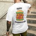 ノベルティ ハンバーガーデー フローズン加工 ミール愛好家 フライドポテト メンズTシャツ バックプリント 彼への贈り物