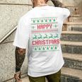 ハッピークリスマス、アグリークリスマス メンズTシャツ バックプリント 彼への贈り物