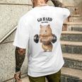 ハムスター ウェイトリフティング フィットネスジム メンズTシャツ バックプリント 彼への贈り物