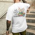 ハーフコーヒー ハーフブックワーム 読書本 コーヒーカップ メンズTシャツ バックプリント 彼への贈り物