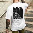 バウハウスアーカイブ – モダニストベルリンデザイン メンズTシャツ バックプリント 彼への贈り物