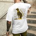 バステット 古代エジプトの猫 神 ヒエログリフ グラフィックアート愛好家 メンズTシャツ バックプリント 彼への贈り物