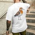 バフブレストのサンドパイパー幾何学模様のパッテンアート、かわいい鳥好き。 メンズTシャツ バックプリント 彼への贈り物