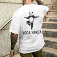 パンダ ヨガポーズ 水墨画 おもしろ 運動 和風 動物 メンズTシャツ バックプリント 彼への贈り物