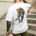 ヒョウ アニマルプリント モチーフ 描画 ポートレート ヒョウ メンズTシャツ バックプリント 彼への贈り物