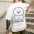 ビションフリーゼ 犬 怒る かわいい おもしろ イラスト シンプル 簡単 Bichon Frise 長袖tシャツ メンズTシャツ バックプリント 彼への贈り物