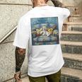 ビション・フリーゼ 音楽愛好家 絵画 犬 メンズTシャツ バックプリント 彼への贈り物