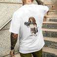 ビーグル 犬 ダンベル 筋トレ 筋肉 ワークアウト ジム メンズTシャツ バックプリント 彼への贈り物